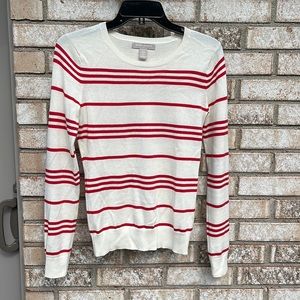 EUC Banana Republic stripped sweater long sleeve red cream size XXS